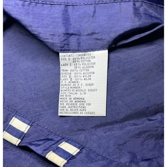 Vintage Men's Current Seen Reversible Windbreaker Jacket Navy Blue Yellow Size L - Picture 11 of 13